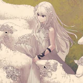 Anime girl 4k white wallpaper