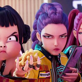 Kpop Demon Hunters Rumi Mira and Zoey wallpaper