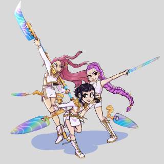 Kpop Demon Hunters Rumi Mira and Zoey wallpaper