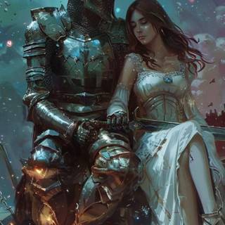 Knight and princess wallpaper