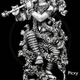 Black and white Krishna wallpaper