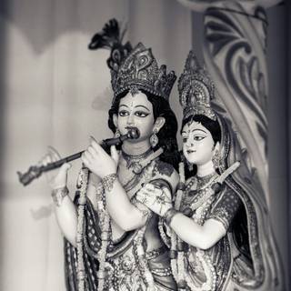 Black and white Krishna wallpaper