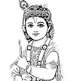 Black and white Krishna wallpaper