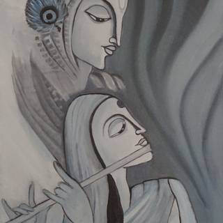 Black and white Krishna wallpaper