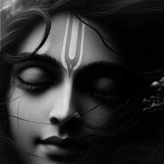 Black and white Krishna wallpaper