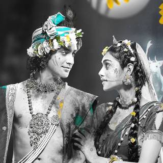 Black and white Krishna wallpaper