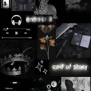 Black aesthetic collage wallpaper