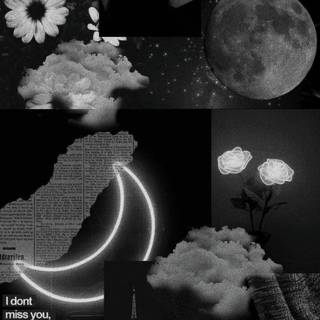 Black aesthetic collage wallpaper