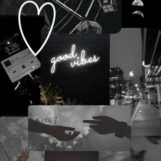 Black aesthetic collage wallpaper