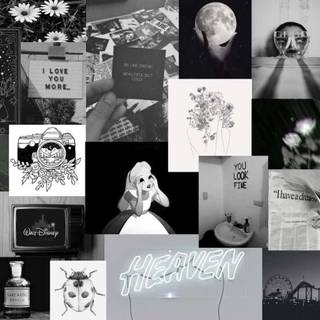 Black aesthetic collage wallpaper