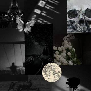 Black aesthetic collage wallpaper