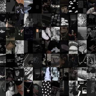Black aesthetic collage wallpaper