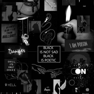 Black aesthetic collage wallpaper