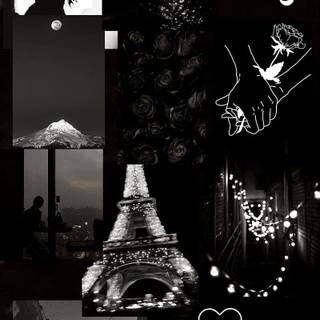 Black aesthetic collage wallpaper