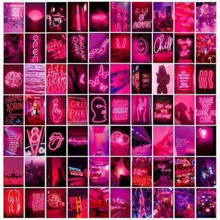 Aesthetic pink collage wallpaper