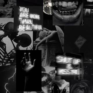 Black aesthetic collage wallpaper