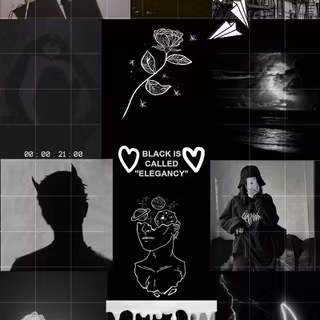 Black aesthetic collage wallpaper