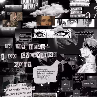 Black aesthetic collage wallpaper