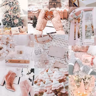 Aesthetic pink collage wallpaper