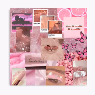 Aesthetic pink collage wallpaper