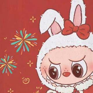 Red Labubu wallpaper