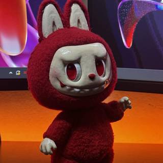 Red Labubu wallpaper