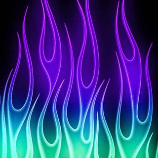 Cool neon purple and green wallpaper