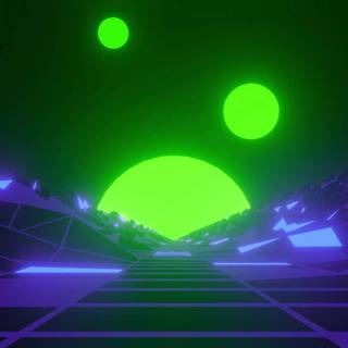 Cool neon purple and green wallpaper