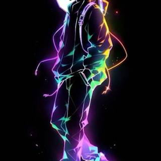 Cool neon anime male wallpaper