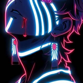 Cool neon anime male wallpaper