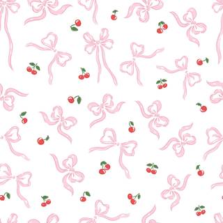 Cherries and bows wallpaper
