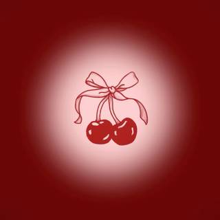 Cherries and bows wallpaper