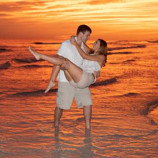 Sunset couple wallpaper