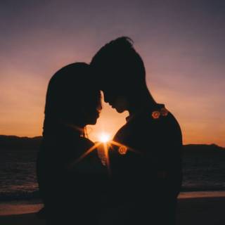 Sunset couple wallpaper