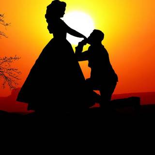 Sunset couple wallpaper