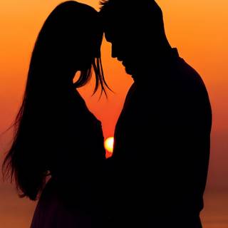 Sunset couple wallpaper