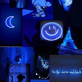 Aesthetic dark blue wallpaper