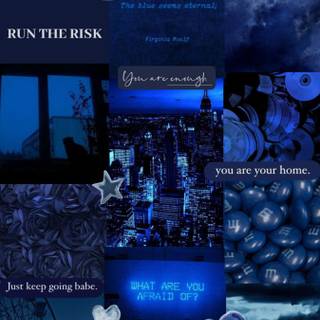 Aesthetic dark blue wallpaper