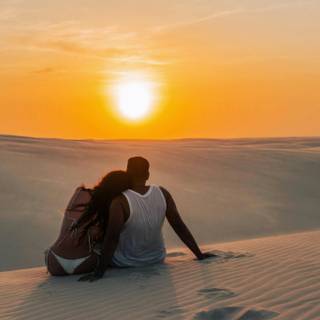 Sunset couple wallpaper