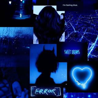 Aesthetic dark blue wallpaper