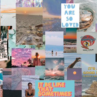 Beach collage computer wallpaper