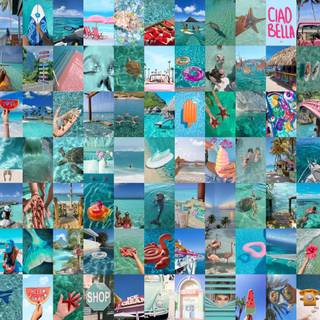 Beach collage computer wallpaper