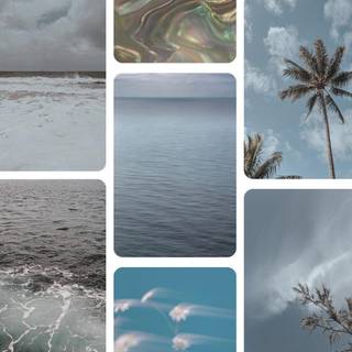 Beach collage computer wallpaper