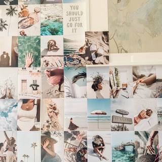 Beach collage computer wallpaper