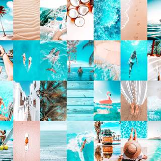 Beach collage computer wallpaper