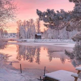 Cozy cold winter wallpaper