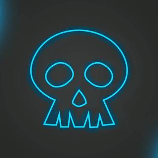 Neon blue skulls wallpaper