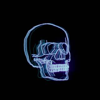 Neon blue skulls wallpaper