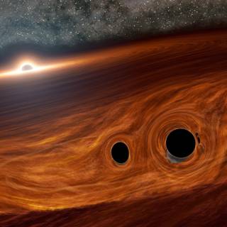 Black holes colliding wallpaper