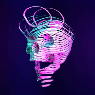 Neon blue skulls wallpaper